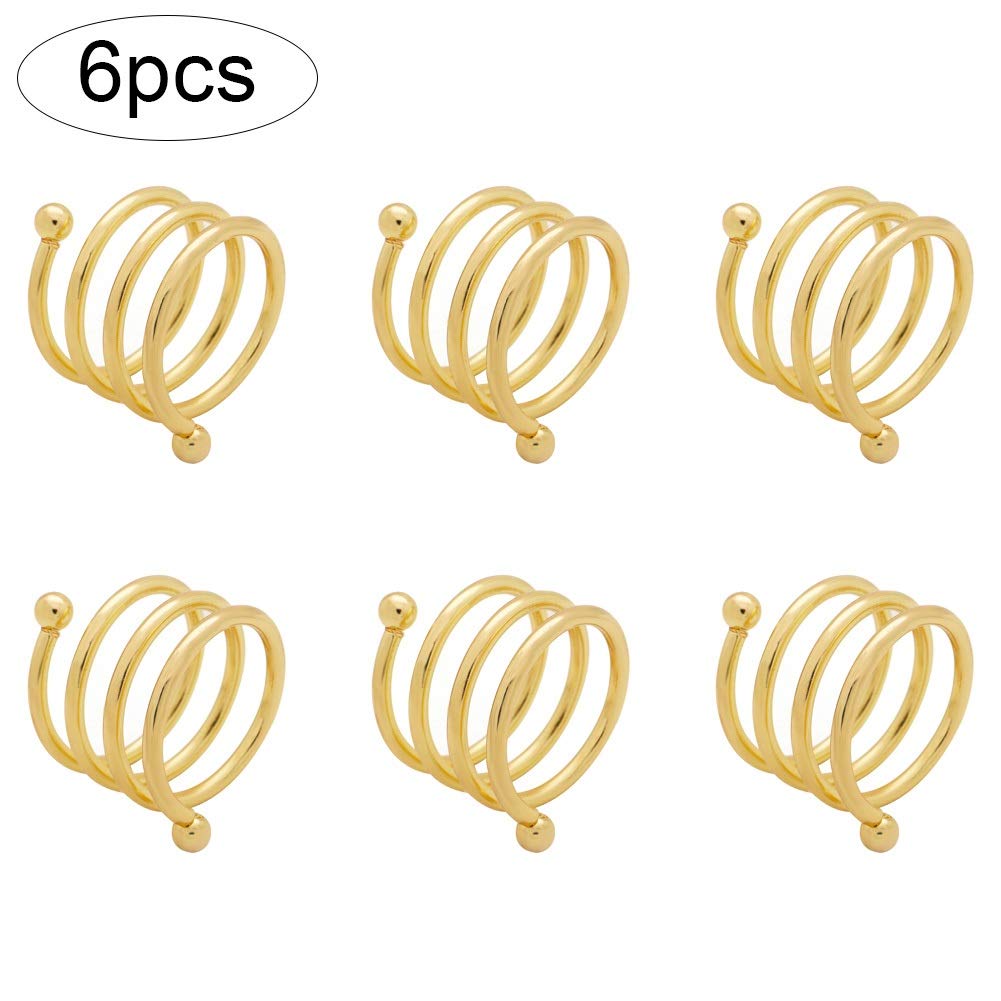 6 pièces Anneaux de Serviette Alliage Porte-Serviettes Ouest dîner Serviette Anneau de Serviette fête Table décor Accessoires Outil Vaisselle Anneau Boucle