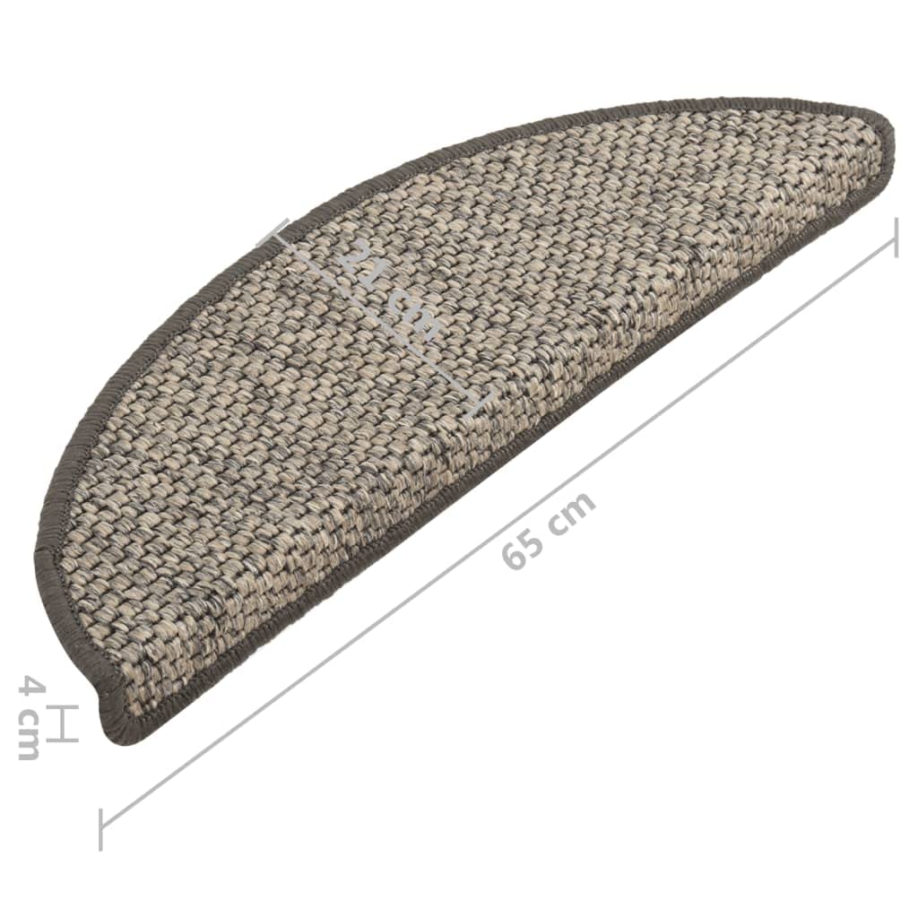 homiuse Treppenmatten Selbstklebend Sisal 15 STK. 65x25 cm Anthrazit Treppenstufen Matten Modern Stufenteppich Stufenmatten Innen Treppenstufen Schutz Treppenstufen Antirutsch Komfortabel & Warm
