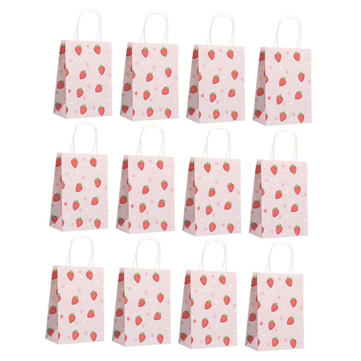 SHINEOFI 5 Ensembles Fourre-tout En Papier Kraft Dessin Animé De Fruits Taille Moyenne Sacs De Fête Sacs À Butin Faire La Fête Mini Avec Poignée Sucettes 12 Pièces * 5