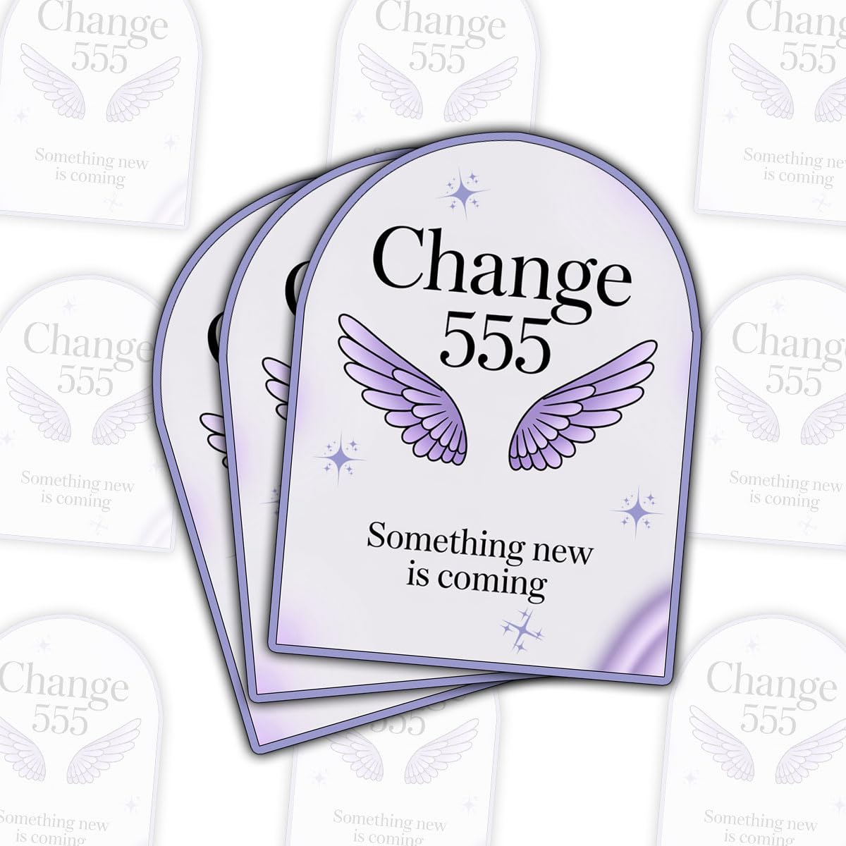 Photo 1 of (3 Pcs) Angel Number 555 Sticker – Change is Coming Spiritual Vinyl Decal with Purple Wings, Positive Affirmation for Laptop, Journal, Water Bottle, Manifestation Gift – Waterproof, 3 Inch