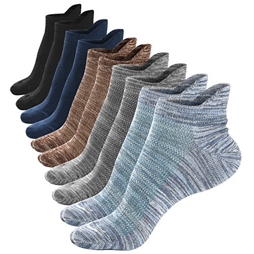 Mottee&Zconia Mens Socks Low Cut Ankle Cotton Non-slip Ventilation Socks 5 Pack Size8-12
