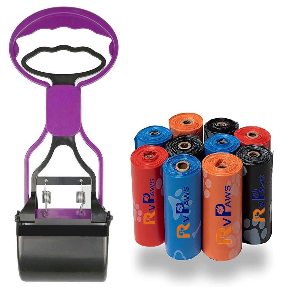RvPaws Pet Pooper Scooper 11 Inch Length with Free Poop Waste Pickup Bags 5 Rolls (75 Pcs Bags), Pet Waste Potty Picker for Dog and Cat Waste (Color May Vary) (B0B552CS3V) Amazon Price History, Amazon Price Tracker