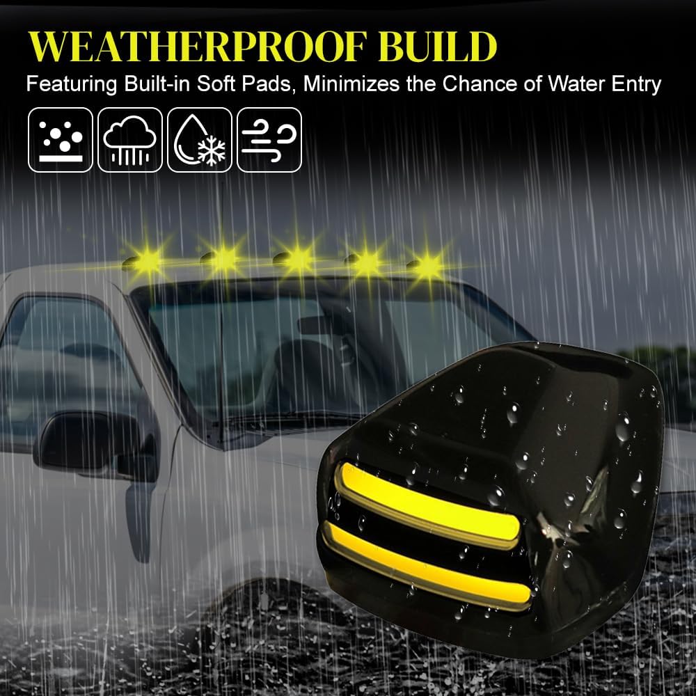 LED Cab Roof Light Amber Roof Marker Light for Truck, 1999-2016 Compatible with Ford Super Duty‌ F250/F350/F450/F550, 2004-2017 Compatible with Ford F650 F750 Cab Lights, 5PCS (Amber)