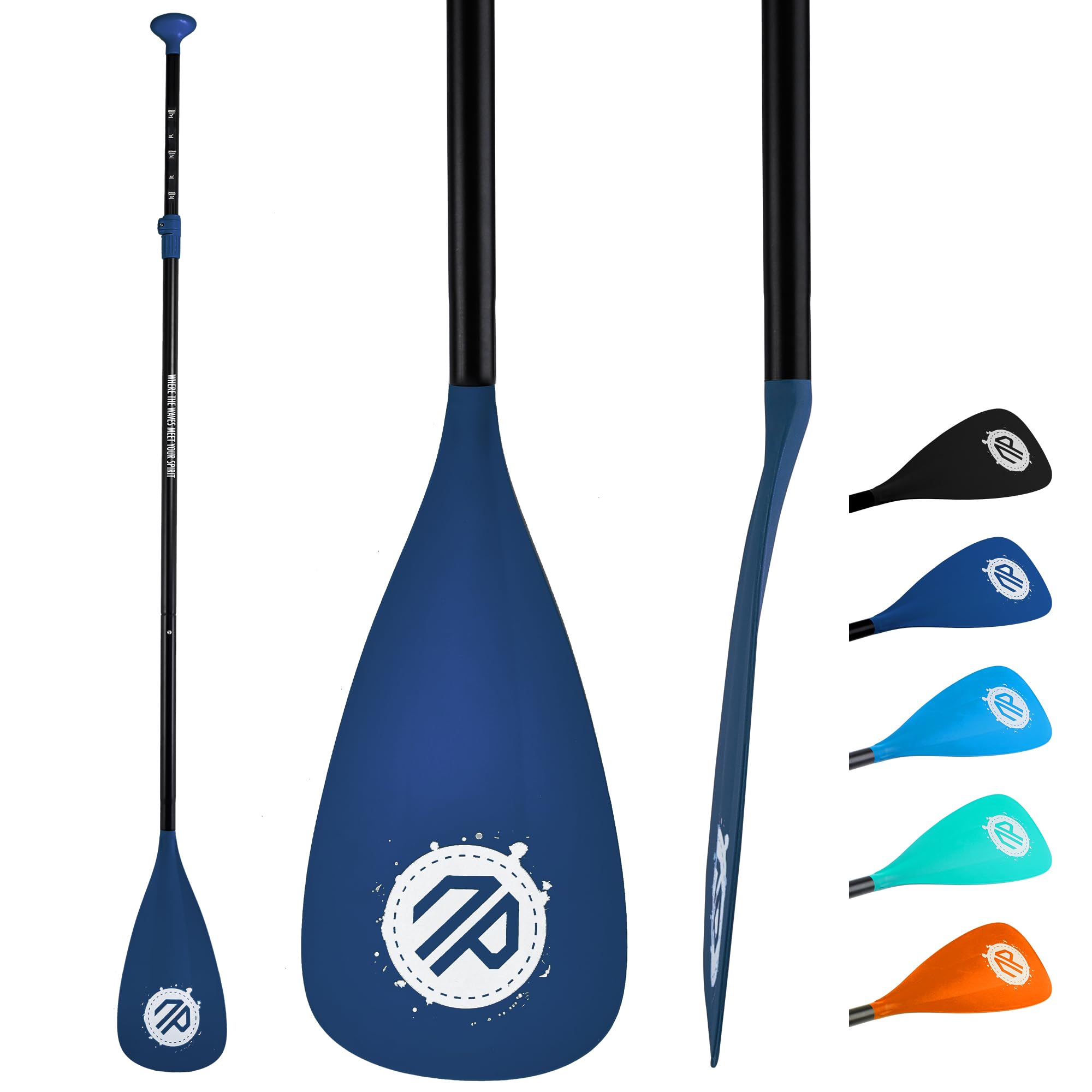 niphean Pagaie Sup Réglable en 3/4 Parties, Légère pour Paddle Board | Pagaie de Kayak Durable, Rame Détachable pour Paddle Board avec Manche en Alliage d'Aluminium et Pale en Fibre de Verre