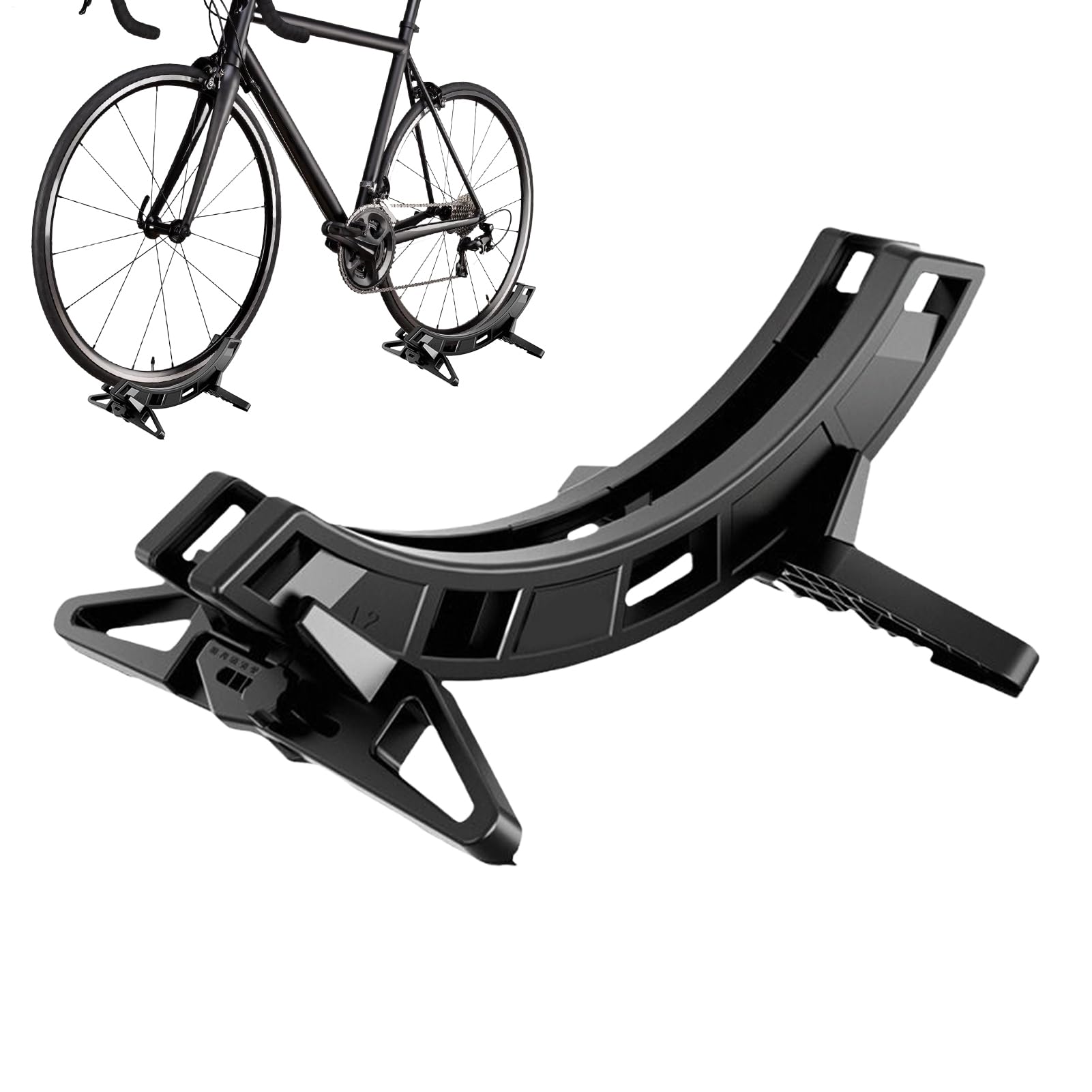 Soporte para bicicletas de suelo - Posibilidad de almacenamiento ajustable para dos ruedas, soporte de suelo para bicicletas, para negocios, garaje, apartamento, hogar, mantenimiento de ruedas