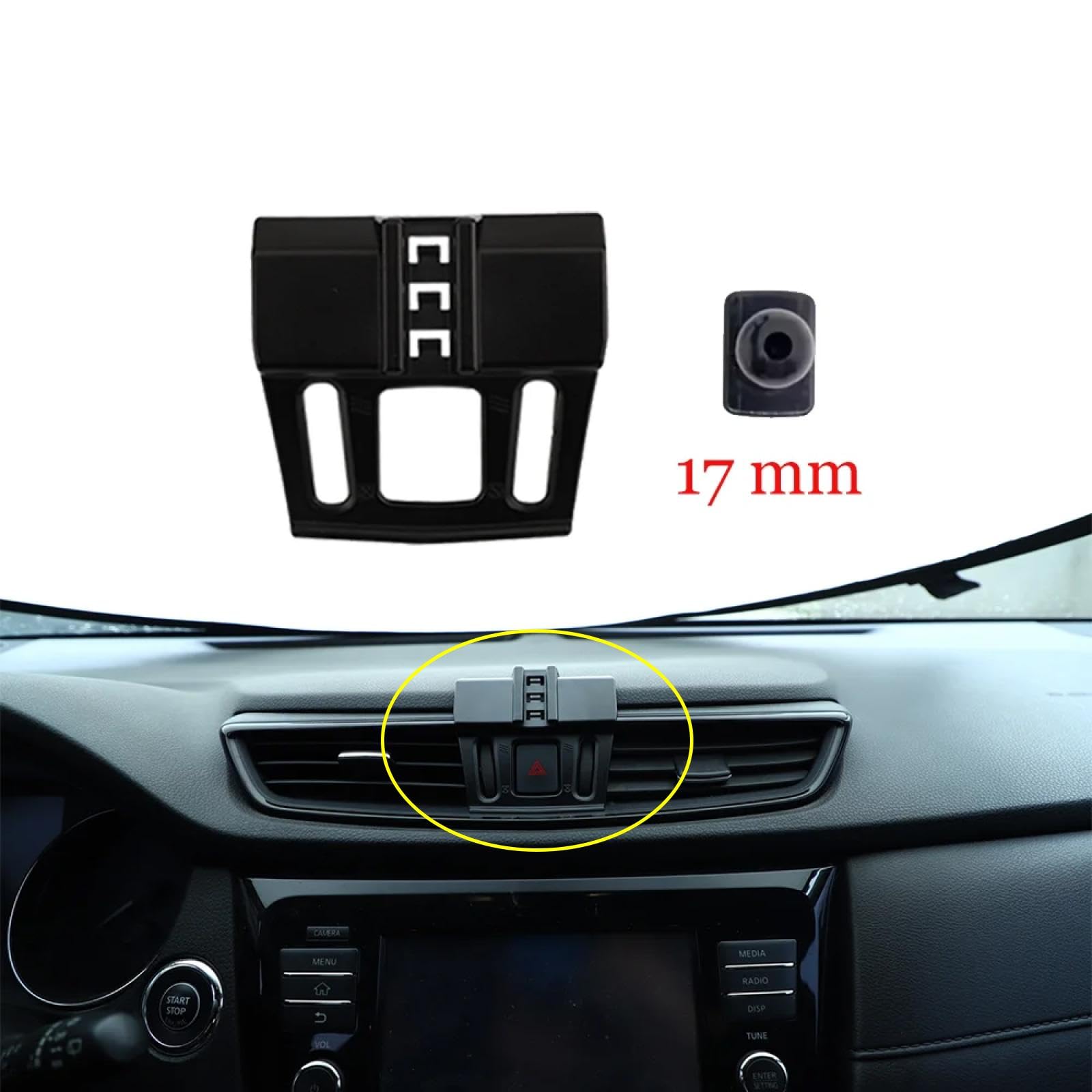 Soporte Móvil Coche para Nissan X-Trail Rogue T32 E-Power 2014-2021, Soporte para teléfono móvil de Coche con Clip para Rejilla de ventilación del Aire Acondicionado LHD