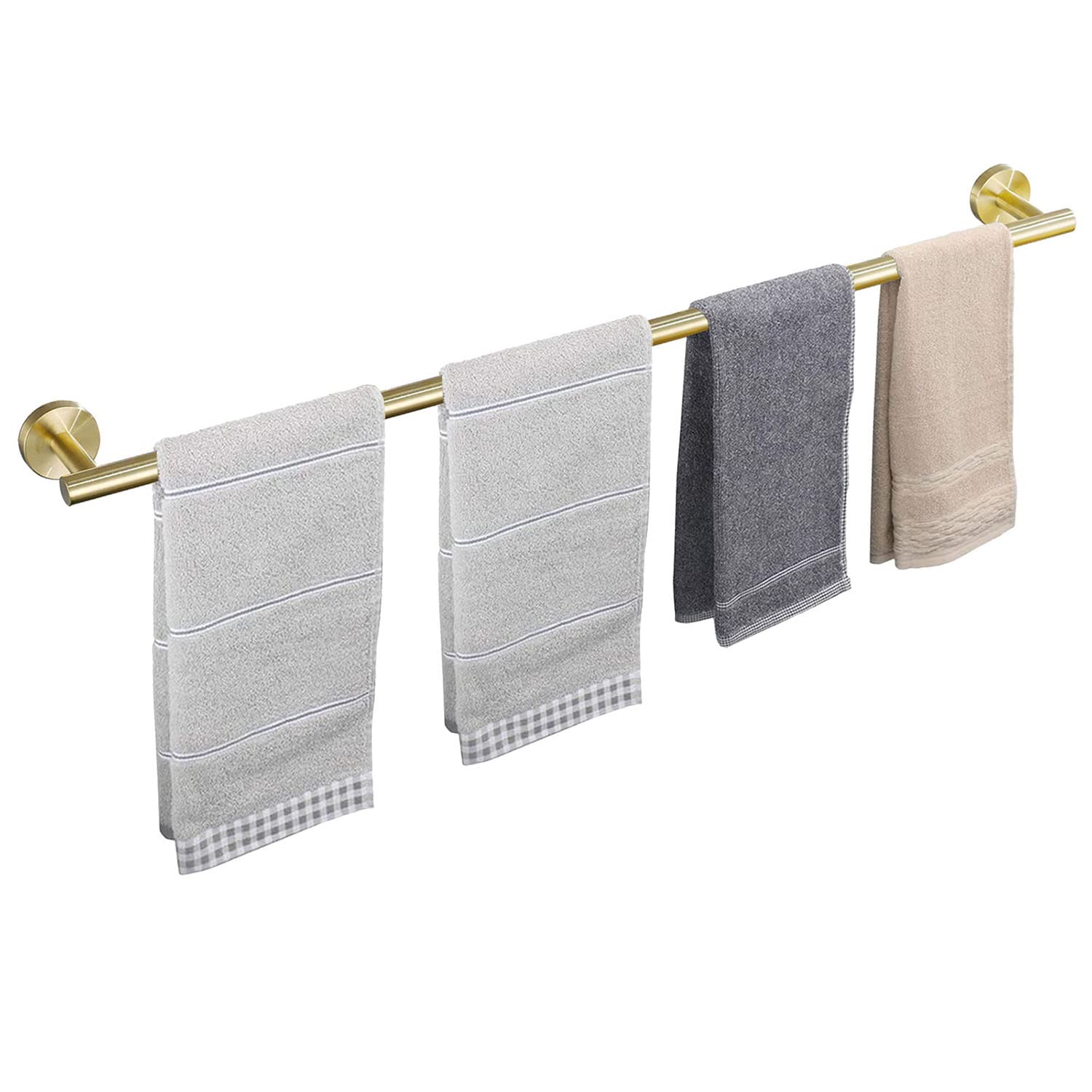 TocTen Barra portasciugamani da bagno, in acciaio inox SUS304, resistente, da parete, per appendere asciugamani, 84 cm, oro
