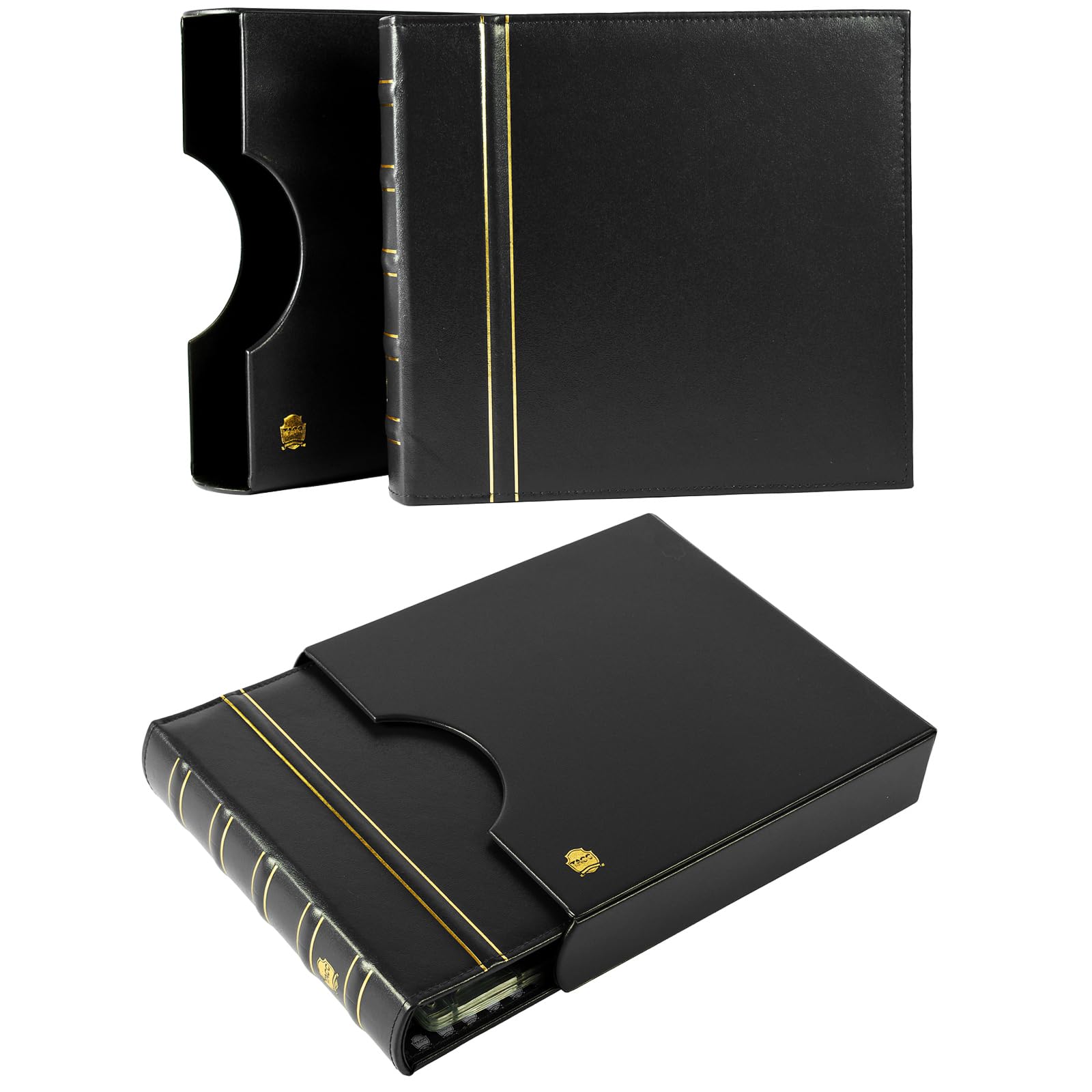 Ettonsun Professionelles Münzsammelbuch mit 250 Fächern, 4,6 x 4,1 cm, Münzfach, Sammelhalter, Zubehör, Münzaufbewahrung, Album, Ordner für Sammler (schwarz)