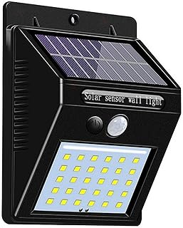 Luminaria Solar Parede 30 Leds Sensor de movimento Energia Lampada kit 5 unid luz externa