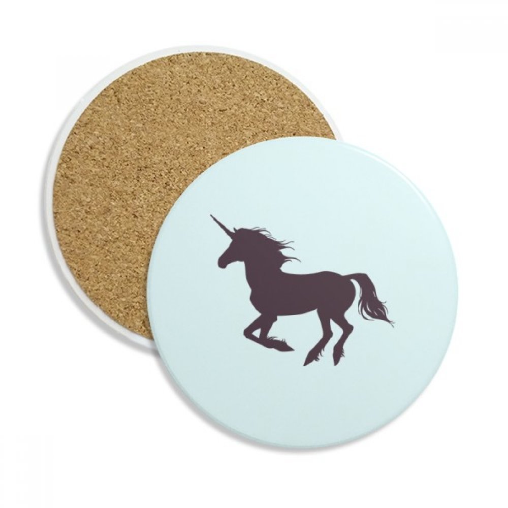 Coaster en céramique licorne noire absorbant pour tasse lot de 2