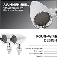 Vista 3 de Rich Choices 2 luces LED negras de 15 para motocicleta, luz de freno, intermitente, luz ámbar compatible con moto de calle, chopper, moto de tierra