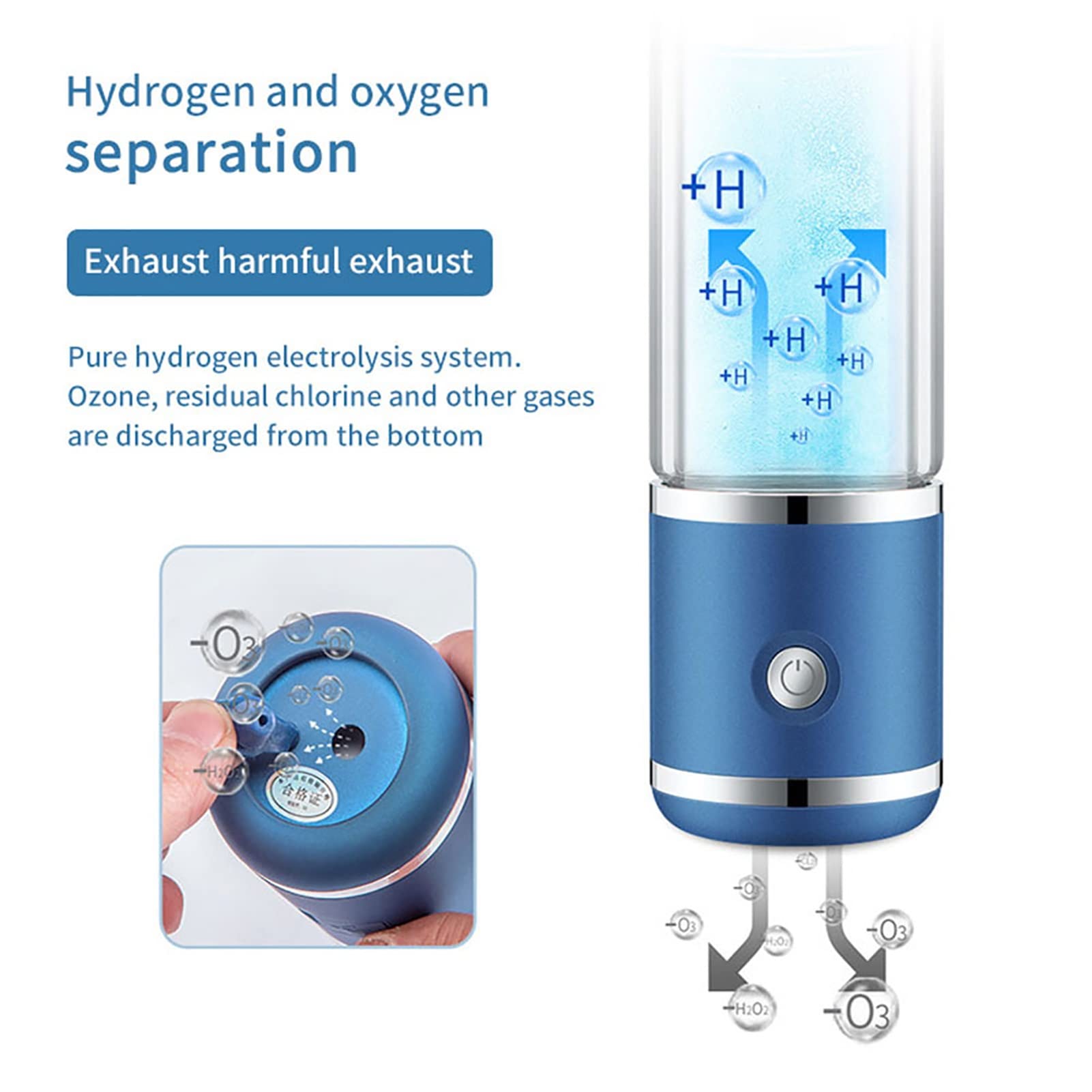 Botella De Agua Rica En Hidrógeno Ionizador Generador De Agua De Hidrógeno Tecnología SPE De 3 Minutos Haga Que El Contenido De Hidrógeno Sea De Hasta 1000-1200 PPB Descarga De Ozono Y Cloro 250Ml