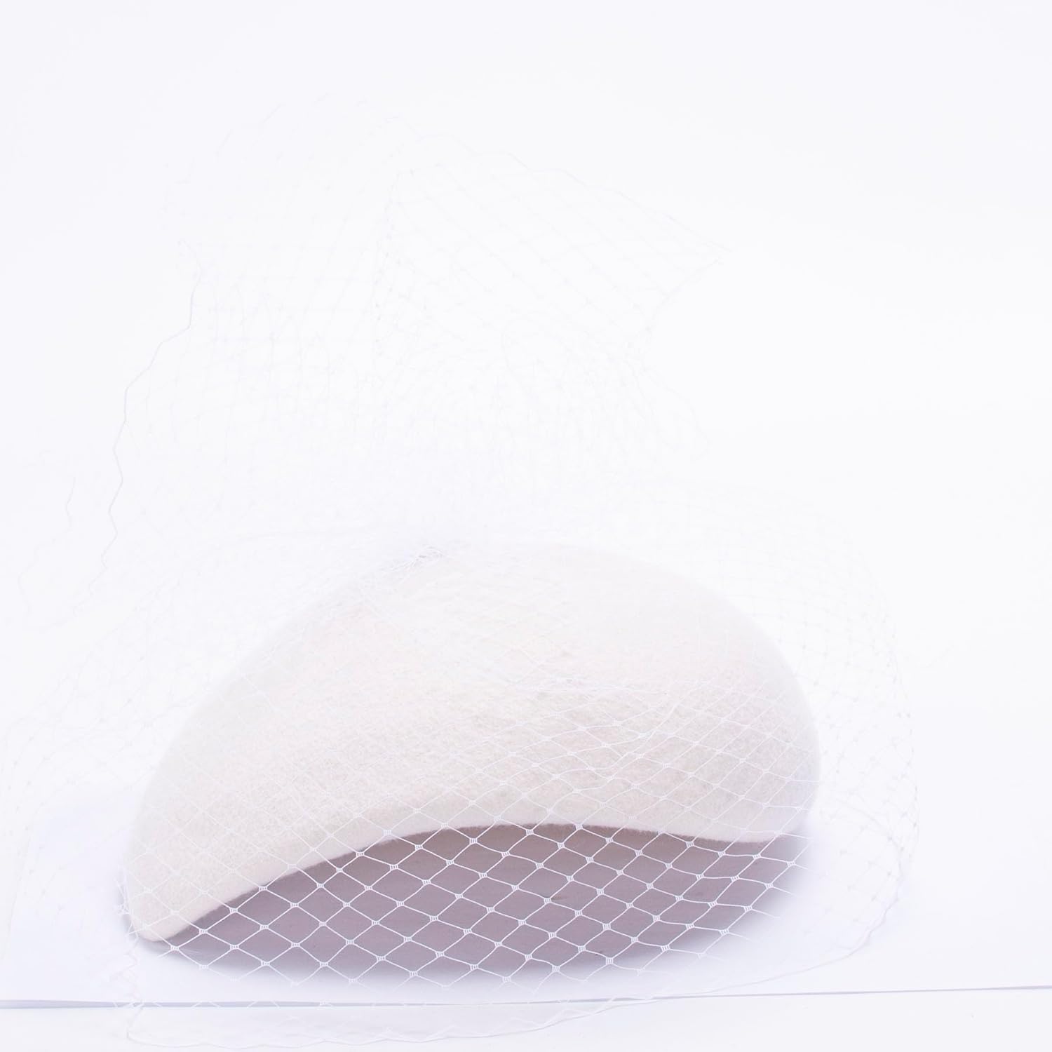 Lawliet Womens Teardrop Solid Color Wool Felt Veil Netting Fascinator A618