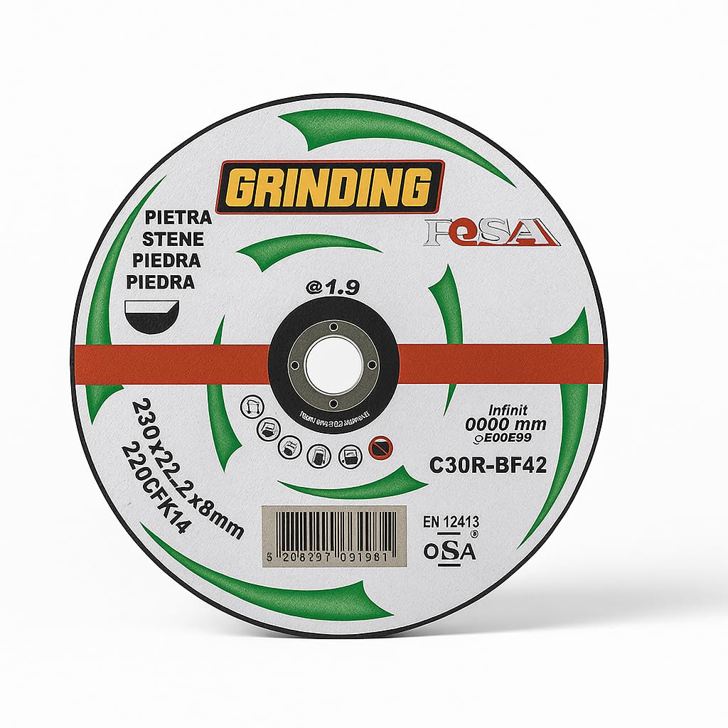 Dischi per Taglio Pietra Ø 230 mm – Confezione da 5 Pezzi – Dischi Abrasivi Professionali per Smerigliatrice Angolare – LEMAG SRL