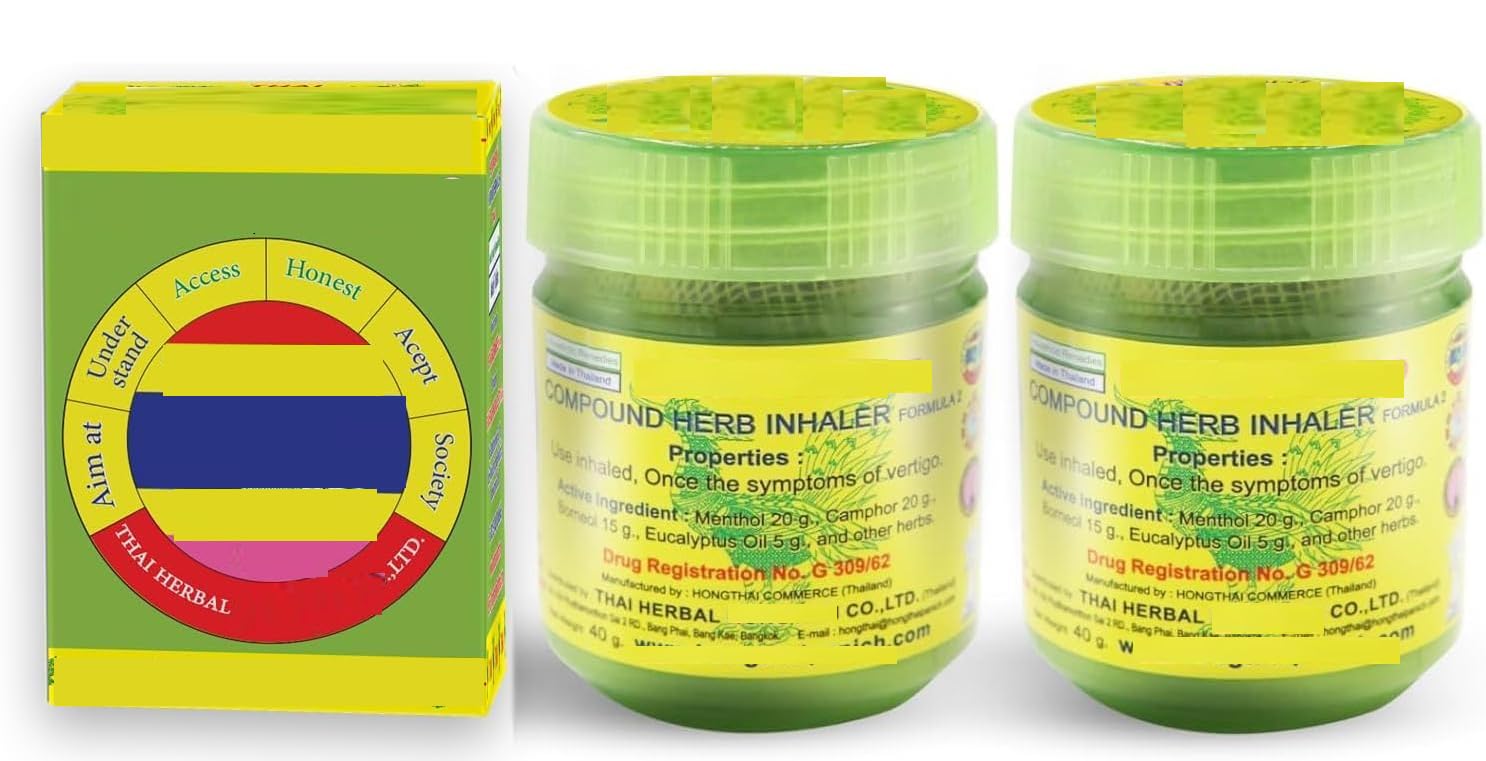 HongThai inhaler Thai traditional herbal compound for nasal inhaler Qty 3