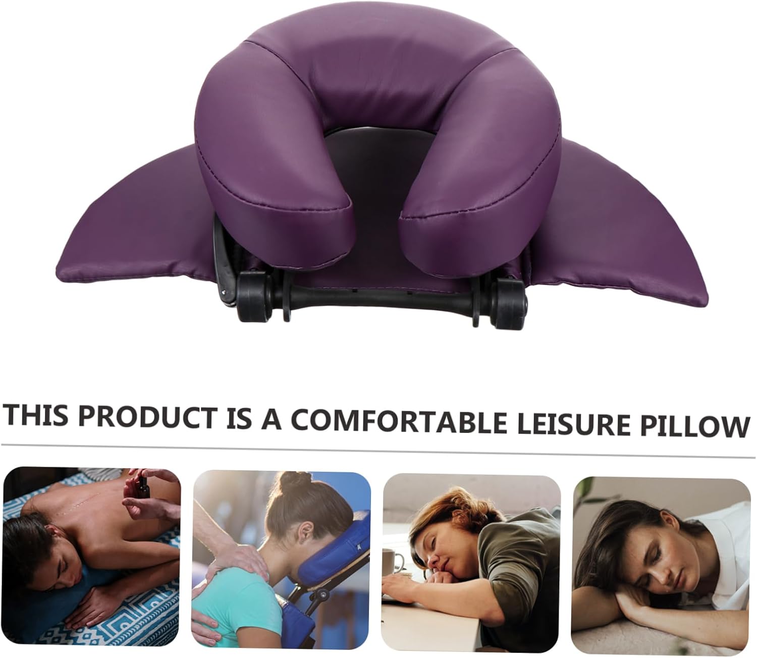 1pc Comfortable Nap Cushion Pillow for Office Use Facial Massage Pillow for Relaxation Pu and Sponge Material for Travel and Daily Napping Purple