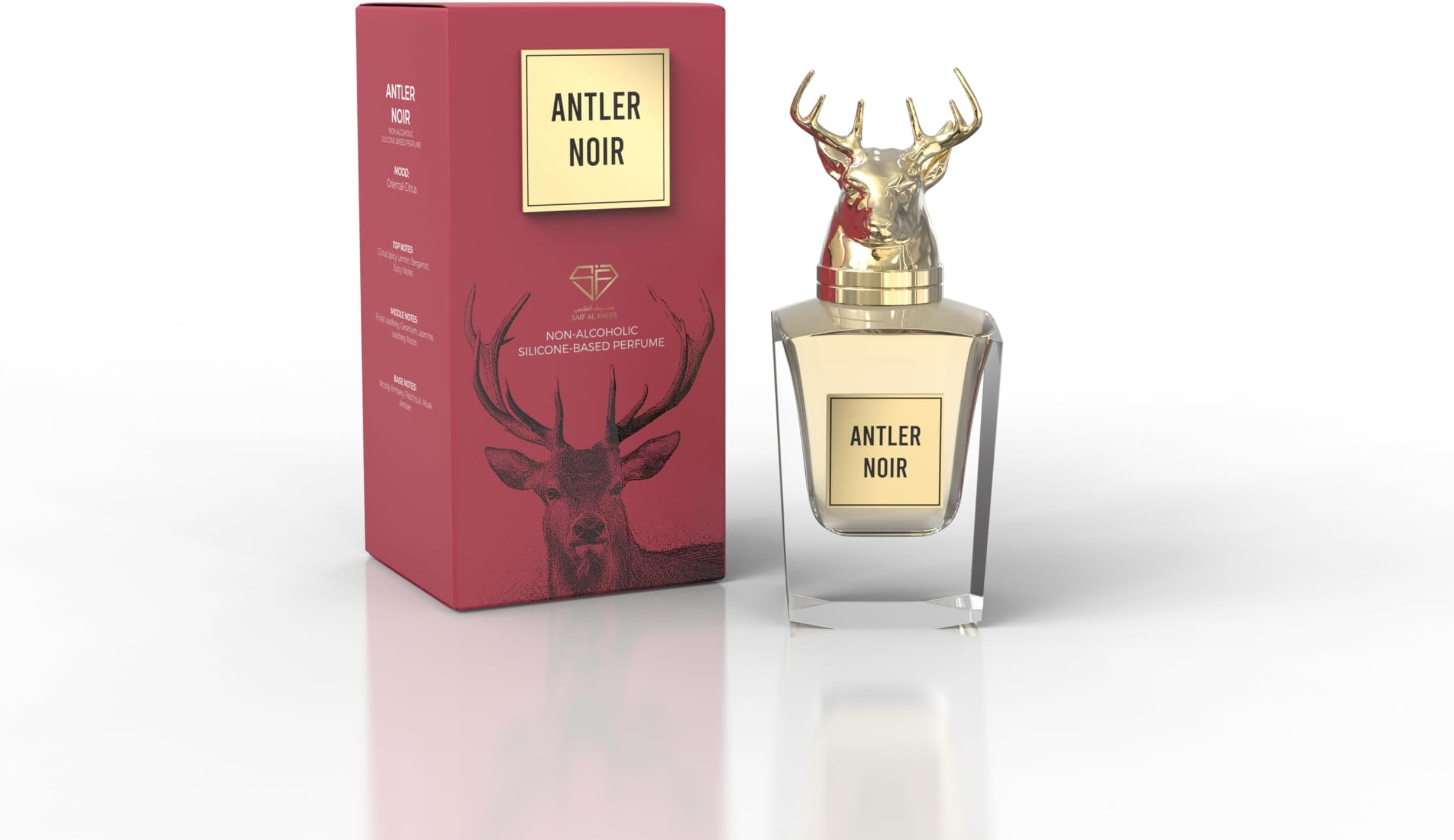 Antler Noir Signature Perfume | Unisex Long Lasting Alcohol-Free Spray | Oriental Citrus Head Notes | Exotic Scented & Fresh Body Mist With Luxurious Fragrance | 100 ml