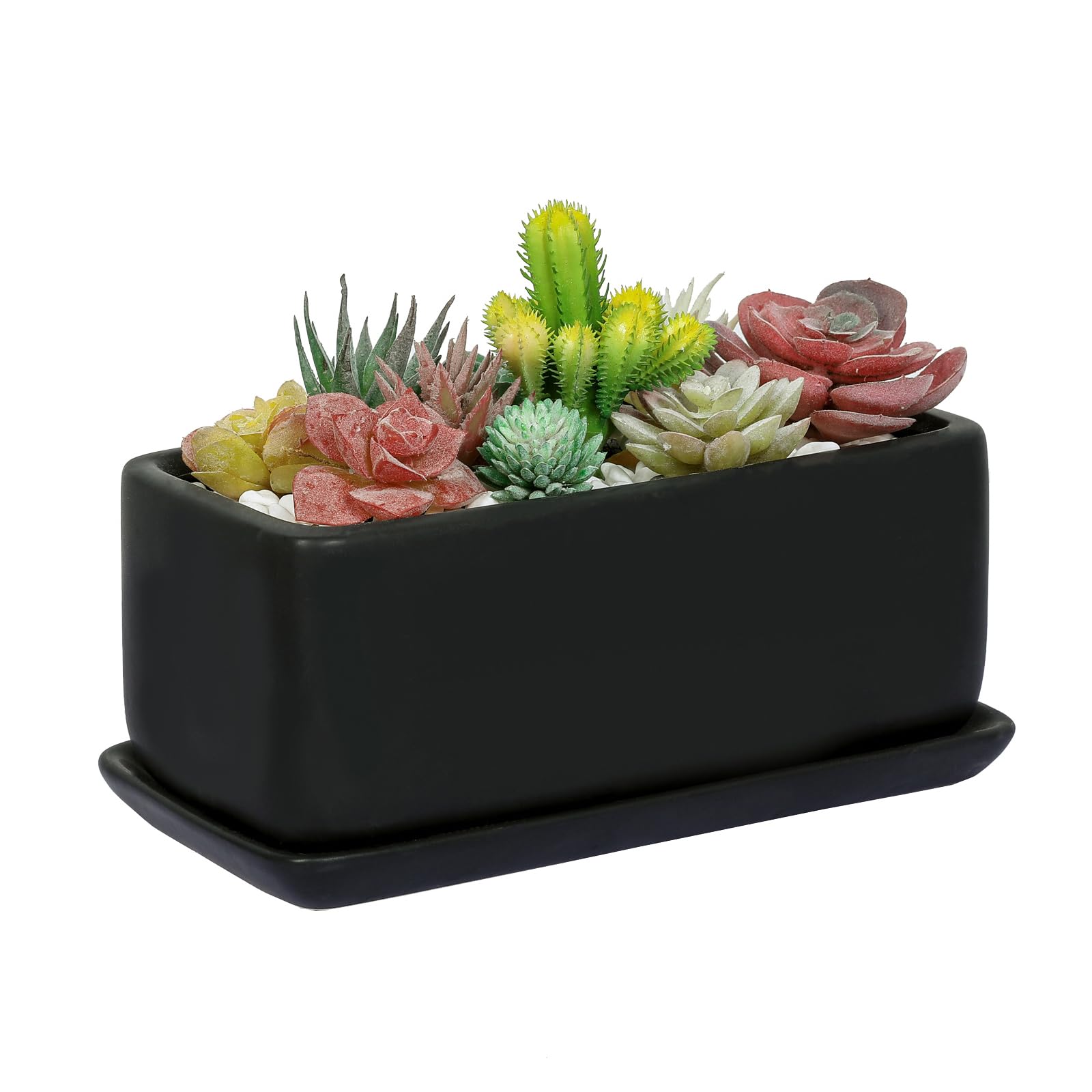 Amazon.co.jp: MyGift 10インチ マットブラックセラミック 屋内植木鉢
