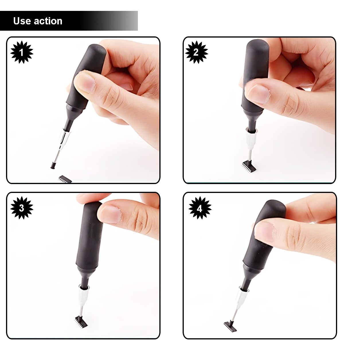 2 pezzi Penna aspirante a vuoto Estrattore IC IC Pick up Tool Chip Remover Tool Circuit Board estrattore di chip con punte di aspirazione Coppe di aspirazione Scatola di immagazzinaggio