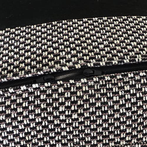 Octorose Full Size 3 Side Zipper Premium Upholstery Basketweave Thick Linen Grey/Black/Beige Mixed Futon Cover Slipcover/Sofa Day Bed Couch Mattress Cover Protector(Linen-Grey) #TOP2