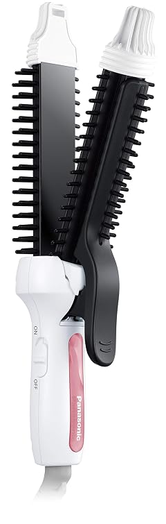 Panasonic Compact Brush Hair Iron 26mm curl-Straight 2 Way Overseas Correspondence AC Type Heat Resistant Pouch with White