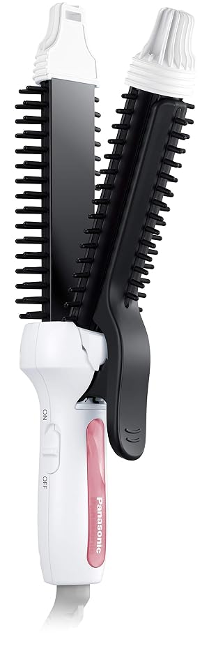 Panasonic Compact Brush Hair Iron 26mm curl-Straight 2 Way Overseas Correspondence AC Type Heat Resistant Pouch with White