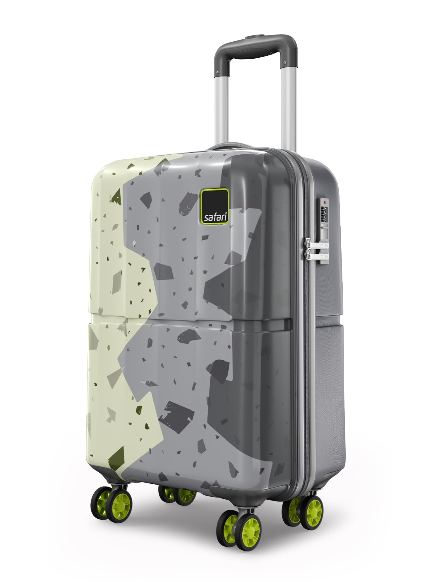 Tazzo 8 Wheels 55cm Cabin Size Trolley Bag, Hard Case Polycarbonate, 360º Wheeling Small Carry-on Luggage, Suitcase for Travel, Trolley Bags for Travel, Printed