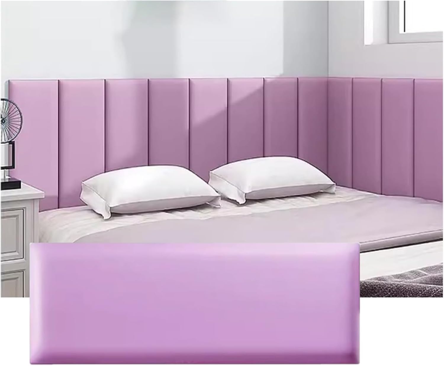 Coussin doux insonorisé et panneau mural anti-collision à coller pour lit d'enfant