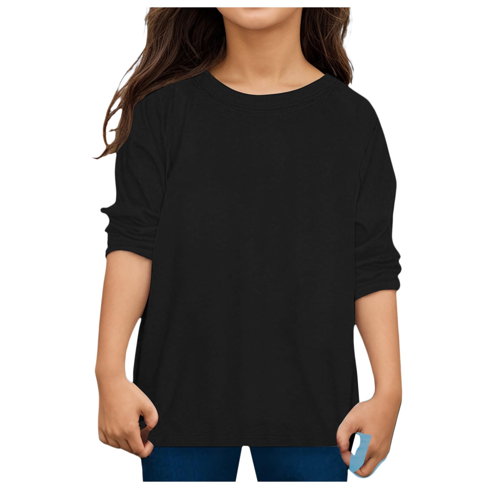 Maglietta a Maniche Lunghe Bambini Tinta Unita Girocollo Interno Top Bambino Morbida Camicia a Maniche Lunghe Casual Pullover Basic Felpa Termica