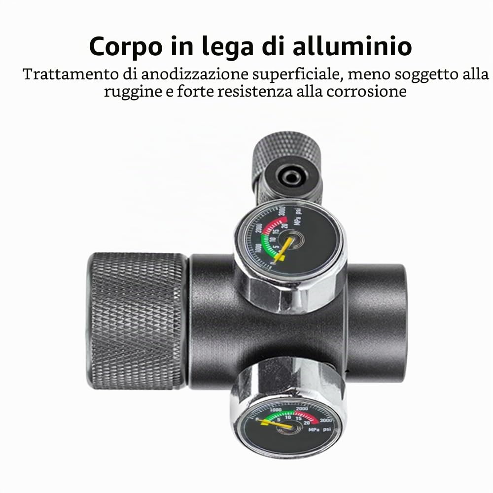 DONGKER Regolatore CO2 Acquario,Singolo/Doppio Manometro CO2 per Serbatoio Pesce Pressione Regolabile per Piante Acquatiche Sistema CO2