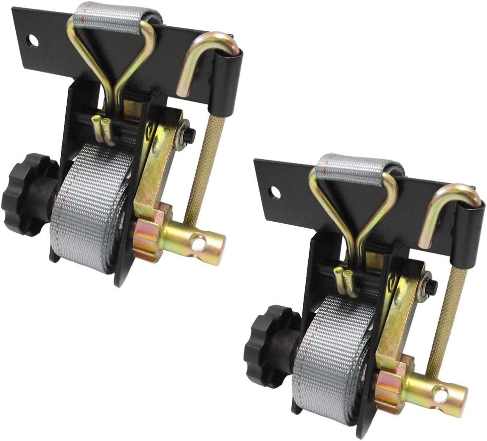 4 PCS Ladder Rack Ratchet Straps W/ J-Hook 1.5"W X 7.5'L Black