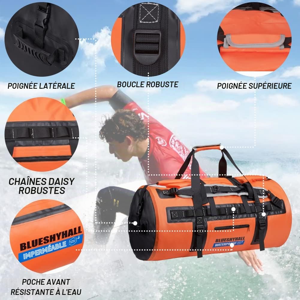 Blueshyhall Dry Bag Sac à Dos étanche Idéal pour Le Kayak, Le Camping, la Randonnée, la Pêche, la Natation, Le Surf, Le Bateau et Le Rafting