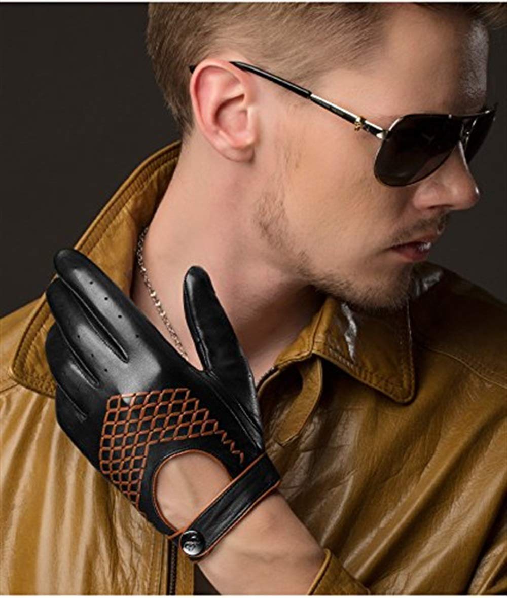 Unisex-Dorosłe Rękawiczki Skórzane Męskie Zimowe Rękawiczki Screen Touch W Pełni Nowoczesne Skórzane Rękawiczki Z Podszewką Na Co Dzień Skórzane Rękawiczki Zimowe Grube Ciepłe Rękawiczki/L/On