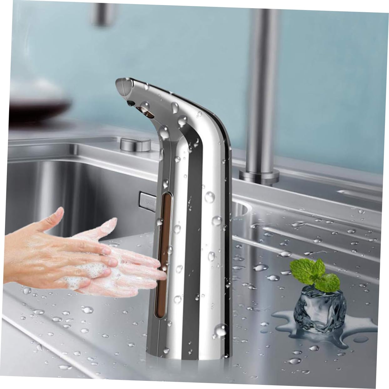 LIFKOME Dispenser Automatico Di Sapone Liquido 400 Ml Senza Contatto Sensore Dispenser Di Sapone Per Cucina E Bagno Alimentato A Batterie