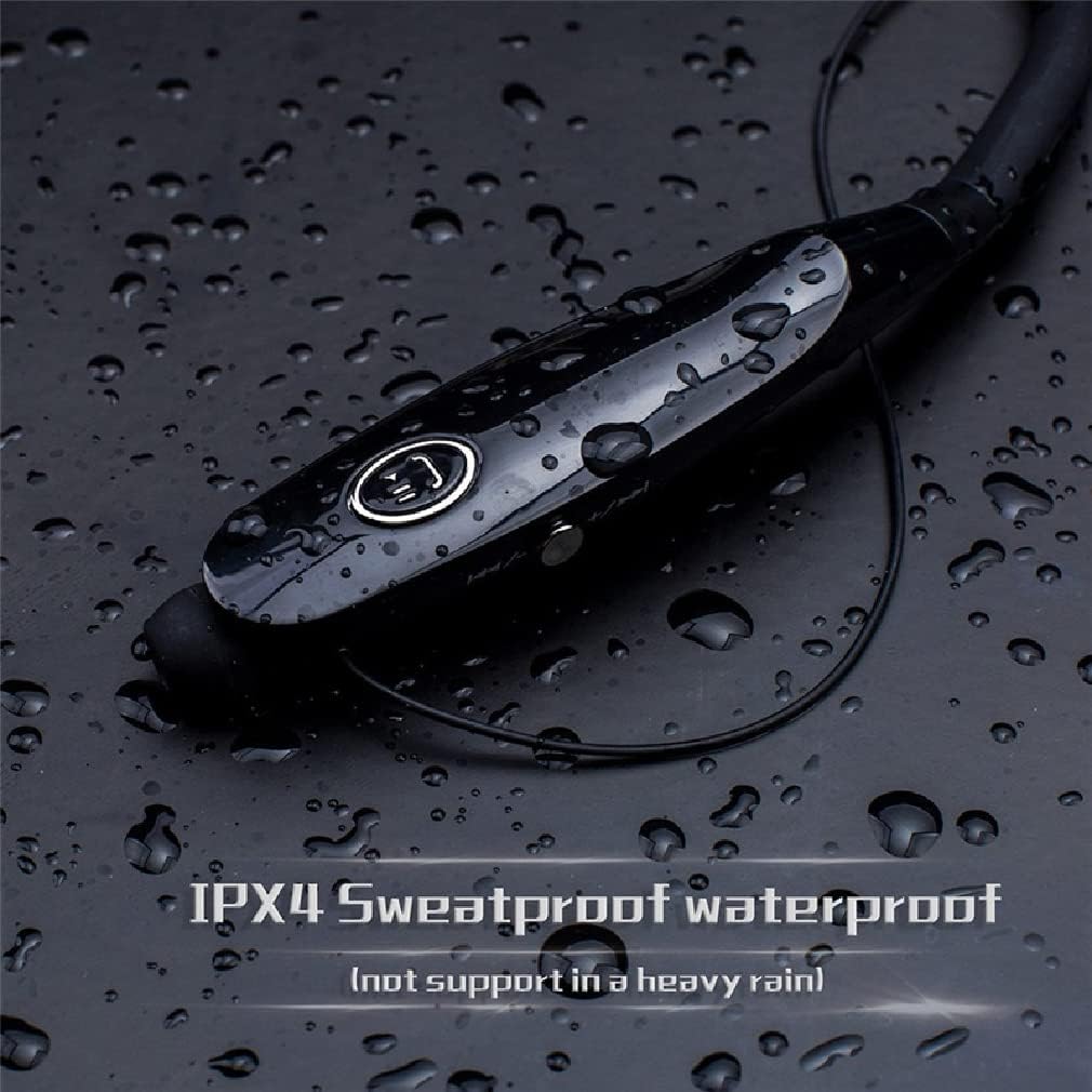 Bluetooth 5.0 Wireless Neckband Deep Bass Headphones, Lightweight Waterproof Sports HiFi Stereo Music Headset, Long Battery Life Active Noise Canceling,Blue