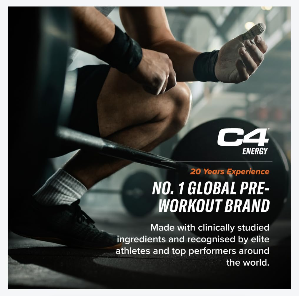 C4 Ultimate Pre-Training Shot | Tutti Frutti Flavour Energy Shots, 12 flaconi da 60 ml, senza zucchero, con 200 mg di caffeina, 2000 mg L-citrullina, 2000 mg beta alanina, 800 mg betaina