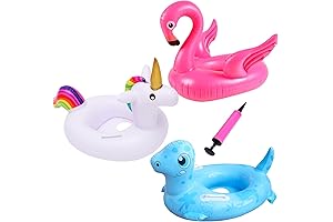 3 Pcs Inflatable Pool Floats for Kids Swim Tube Rings for Toddler...