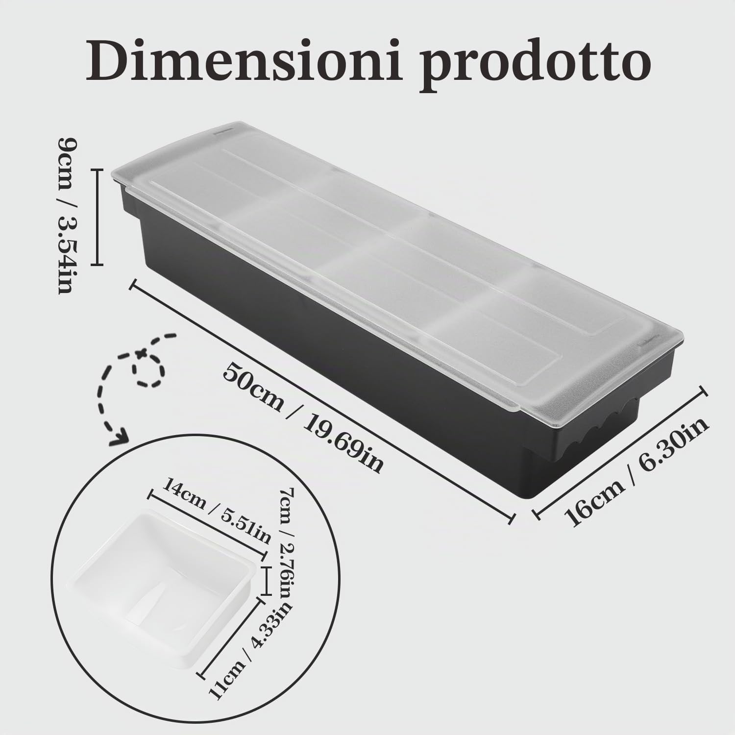 Tissting Distributore di Cibo e Condimenti con Coperchio, Organizer per Frigorifero, Vassoio Multiuso in Plastica per Conservare Frutta, Condimenti, Chicchi di Caffè e Cereali (4 Scomparti)