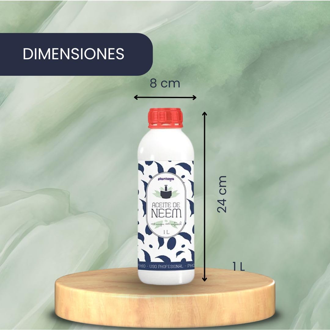 PLANTAWA Aceite de Neem 1L | Prensado en Frío | Solución Multiusos | Fácil Aplicación y Máxima Eficacia | Uso en Interior y Exterior | Procedente del Árbol Azadirachta | Origen natural