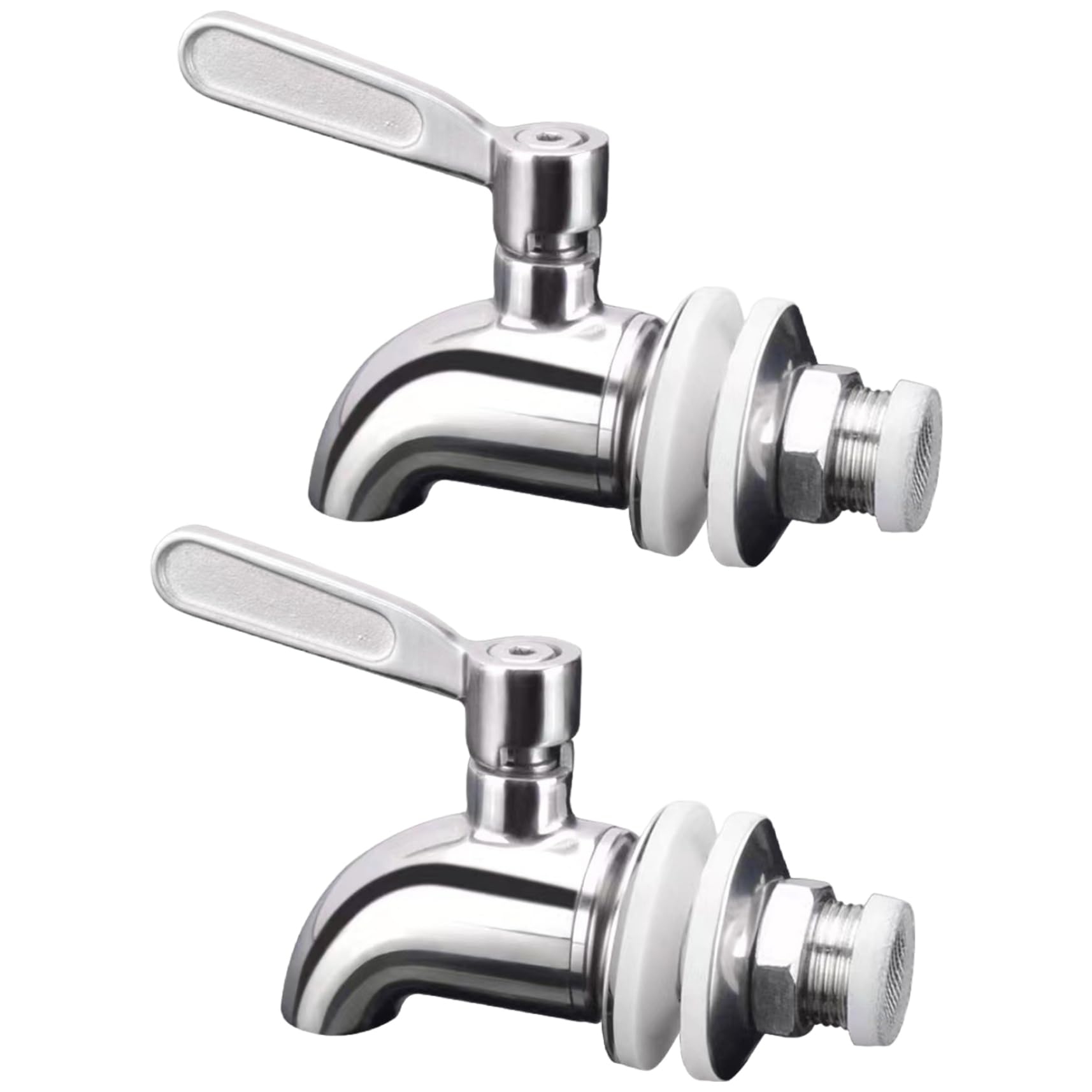 Fexvan 2 Pcs Spigot for Beverage Dispenser Stainless Steel No Leakage Valve Replacement Parts for Juice Beer and Drinks