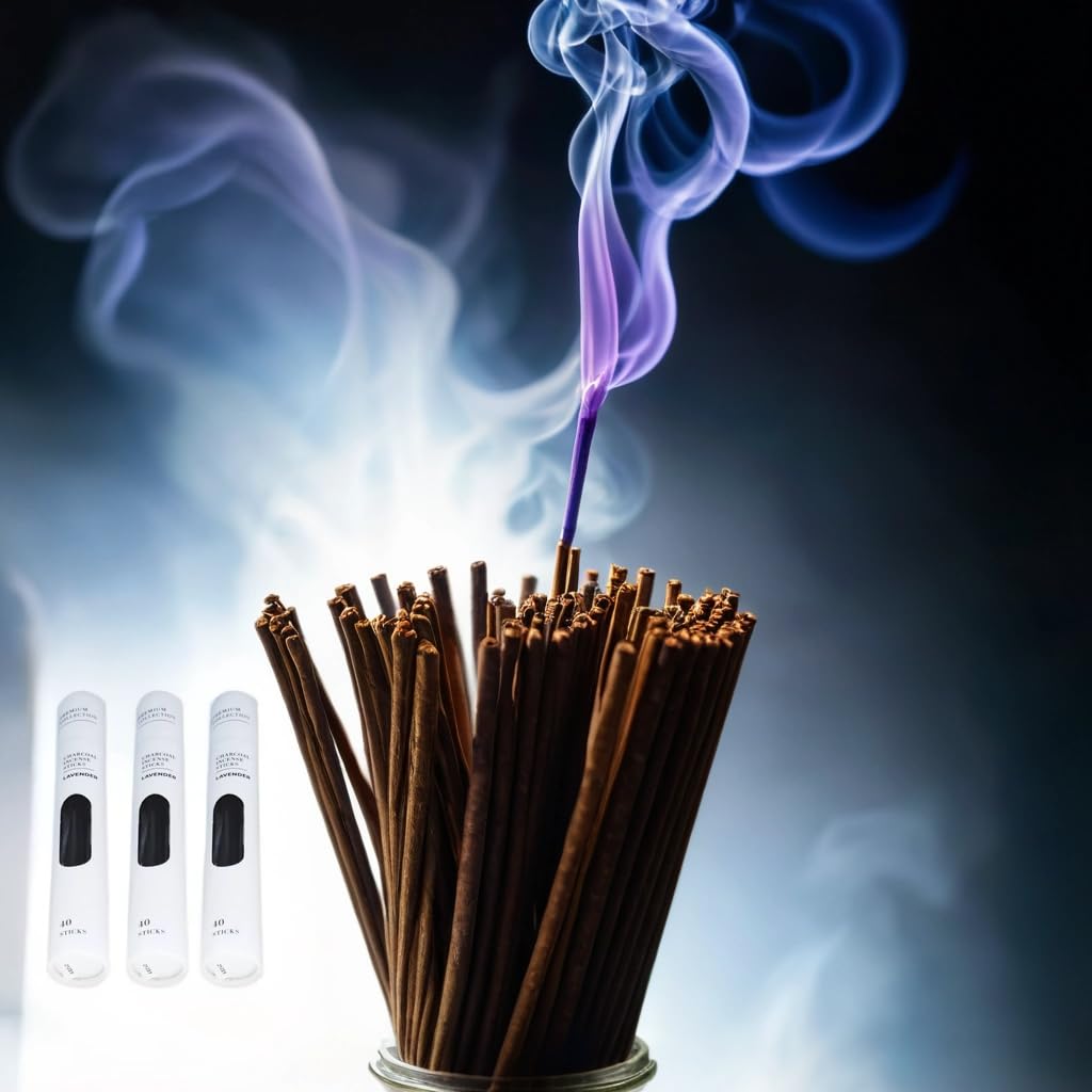 MM Premium Collection Charcoal Incense Sticks - 120 Sticks, Black - Image 2