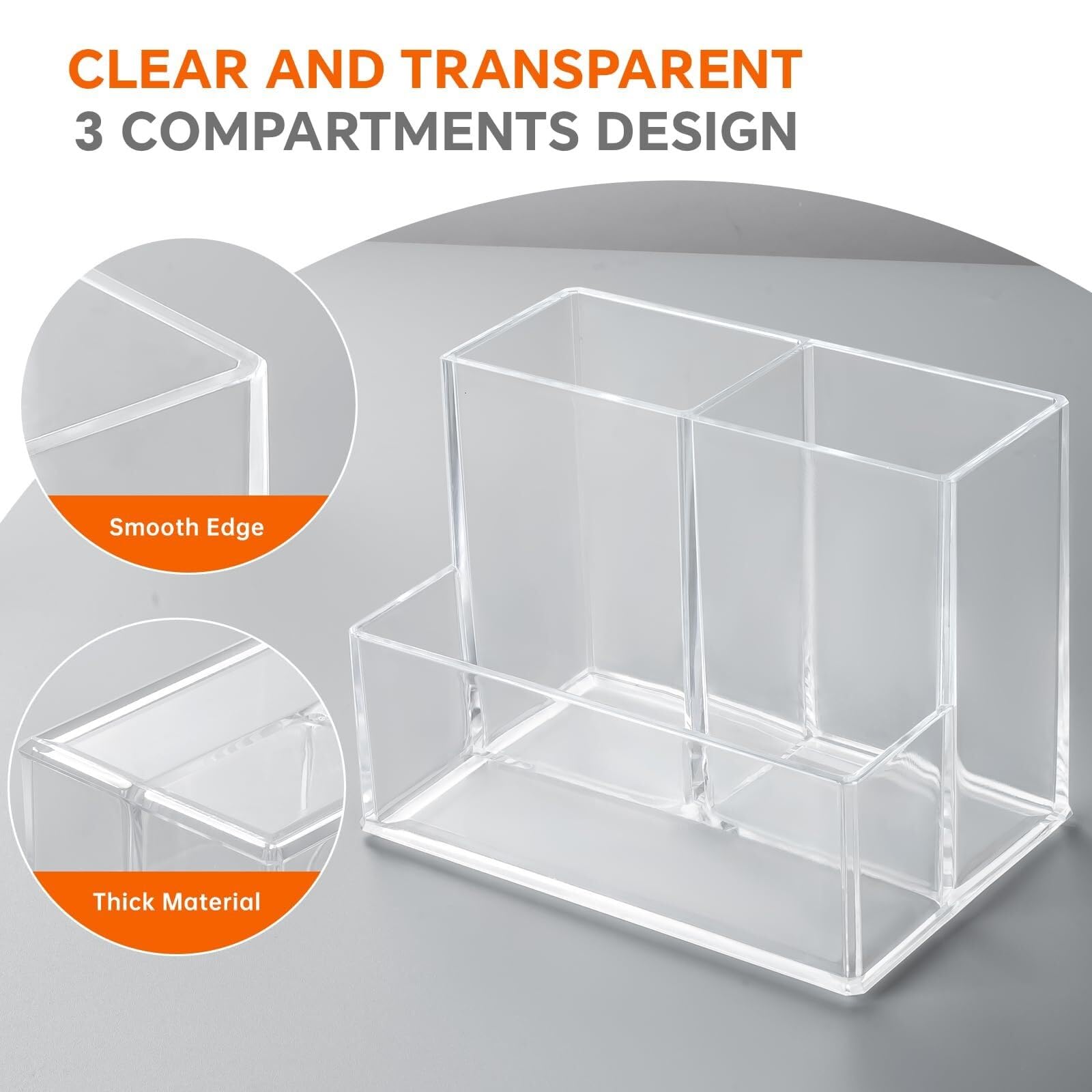 Stiftehalter Vielseitiger Durchsichtiger Acryl-Stifthalter Mit 3 Fächern For Das Heimbüro Schreibtischorganizer