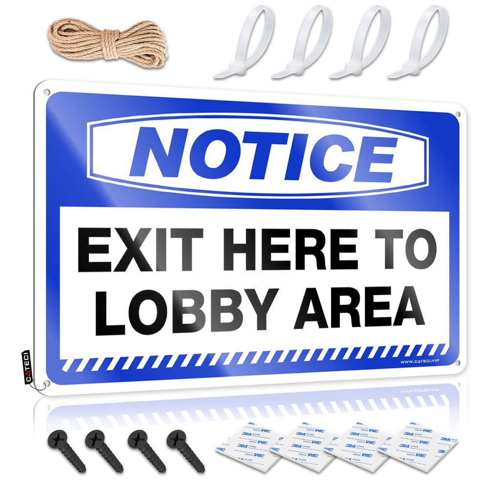 Vintage Wall Art Door Ready To Hang - Notice Exit Here To Lobby Area Wedding For Hunting(30X40CM)