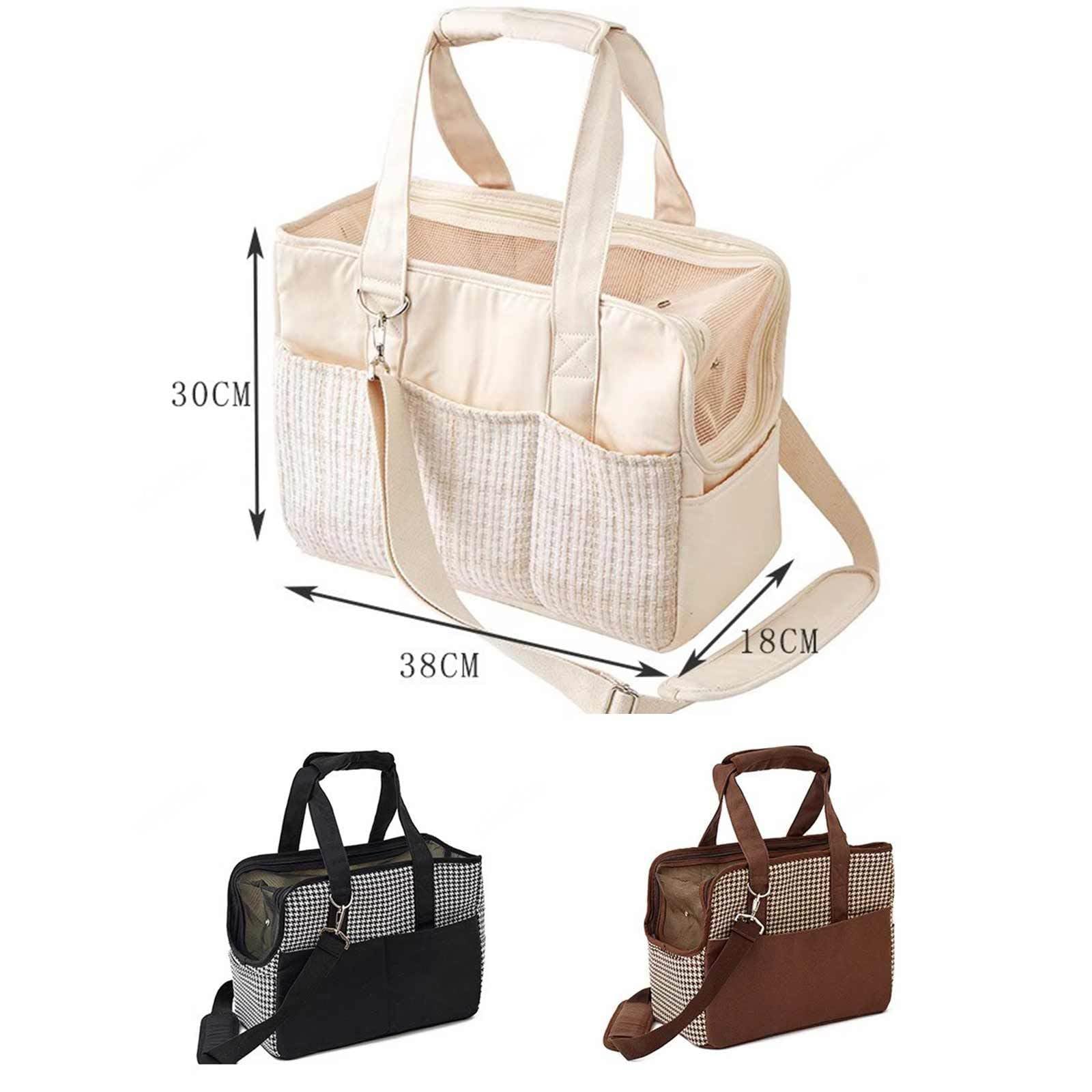 Transportín para mascotas para animales pequeños, conejos, cachorros, gatitos, portador de perros pequeños de lados suaves, bolso portátil para gatos, transportador plegable para gatos pequeños y