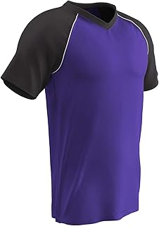 CHAMPRO Bunt Light Weight Mesh Jersey - Baseball, Soccer, Youth Large, Purple,Black,White