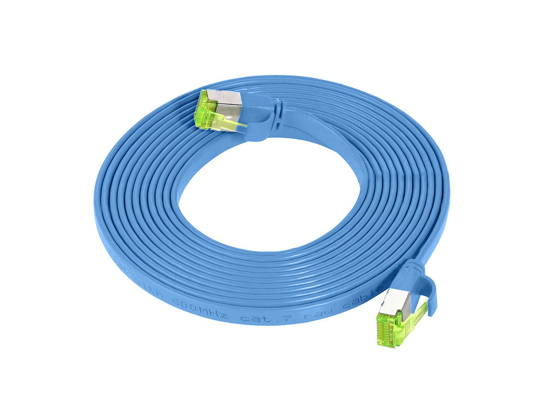 10er Pack CAT.7 hochwertiges Premium Netzwerkkabel flach mit RJ45 Anschluss | LAN Kabel | 5m | blau |Abschirmung durch U/FTP | kompatibel mit Router, Modem, Switch