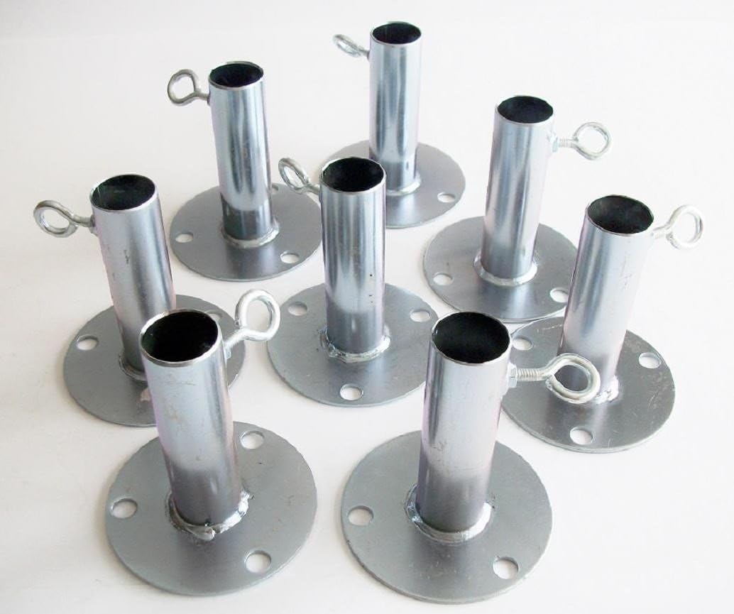 8pc 1" Heavy Duty Short Foot Pad Batting Cage Base Plate (FPB) Our 1" Fittings Have an Inner Diameter of 1 1/4" which Works with 1" EMT Pipe That has an Outer Diameter of 1 3/16"