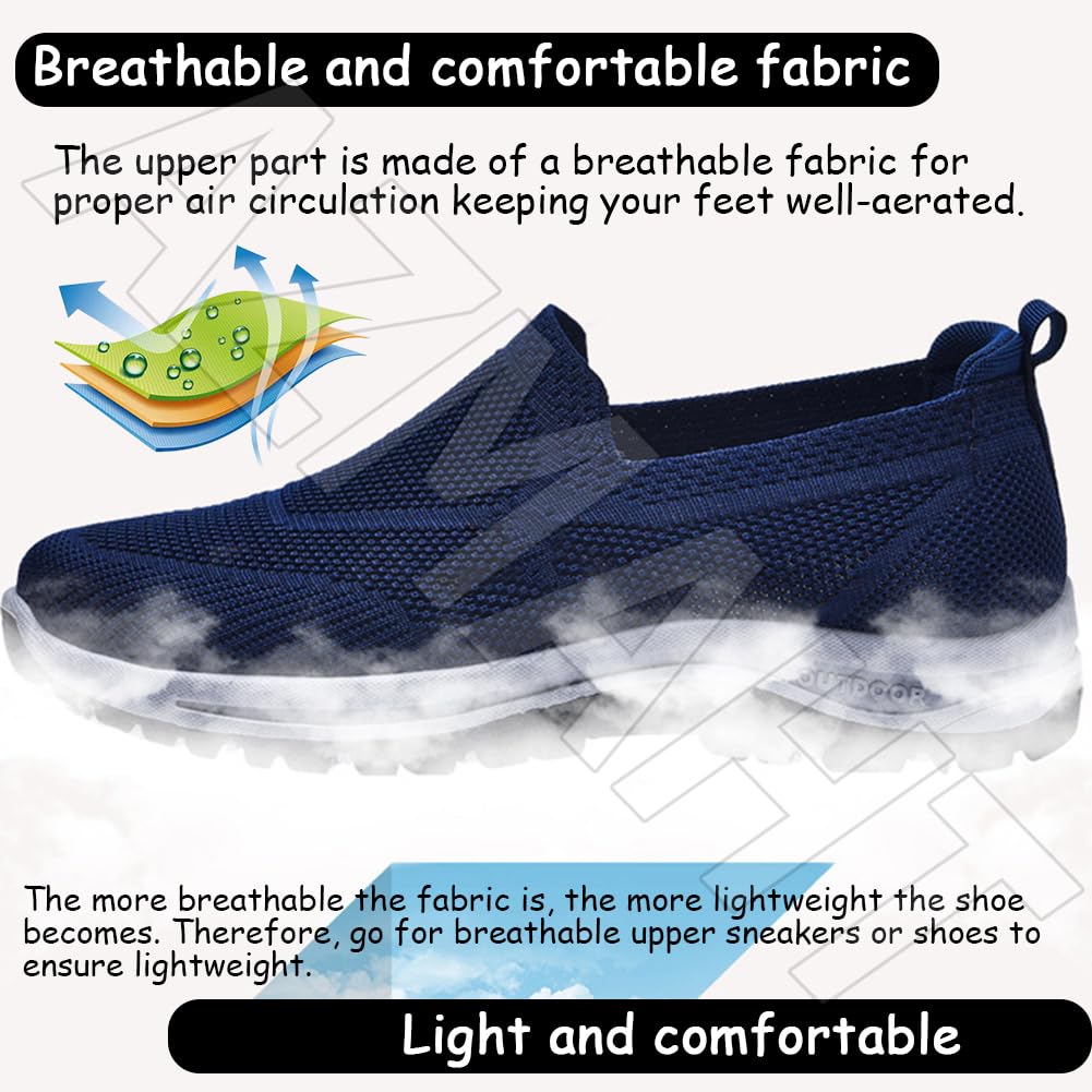 Scarpe X Diabetici Uomo Scarpe per Il Piede diabetico Primaverili e Autunnali Scarpe Comode Anziani Scarpe per Diabetici,Blu,45/275mm