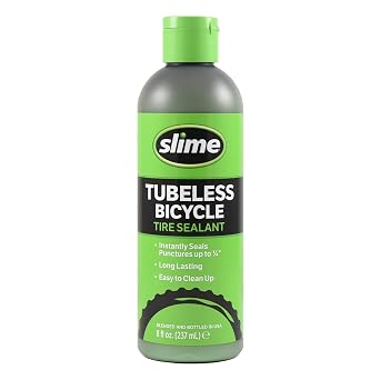 Slime 10216 Tubeless Bicycle Puncture Repair Tire Sealant, Prevent and Repair, Suitable for tubeless Bikes, Non-Toxic, Eco-Friendly, 8oz Bottle
