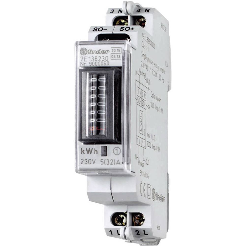 Finder serie 7e - Contador energia monofasico 32a 230v